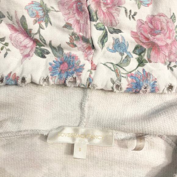 NWOT LOVESHACKFANCY Hoodie Sweatshirt S”Kirby”Floral Pink Oversize DistressedHem - Picture 12 of 16